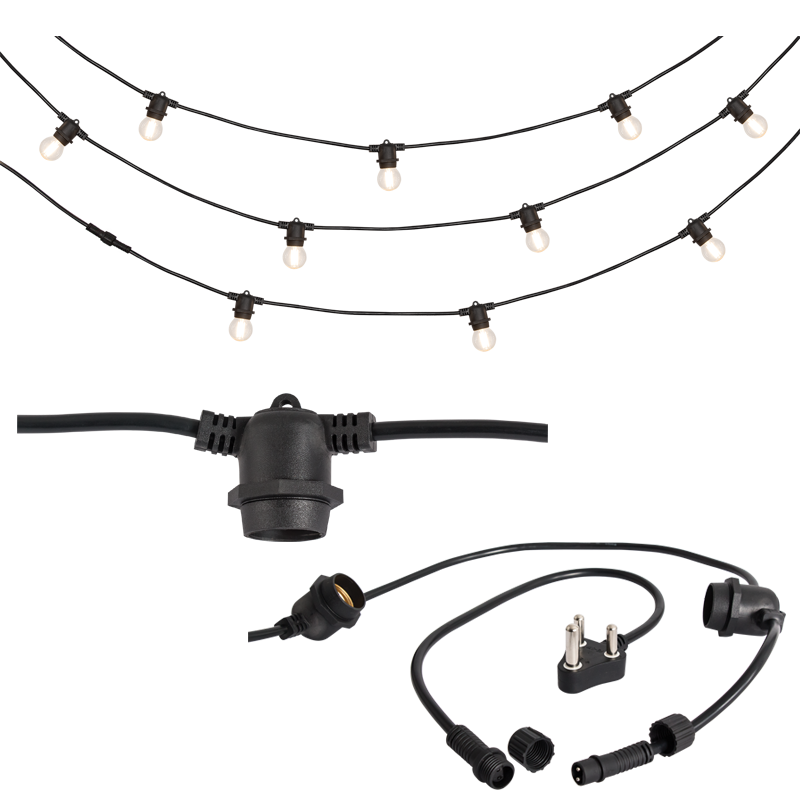 Outdoor String Lights, IP65 (WSC008 BLACK)