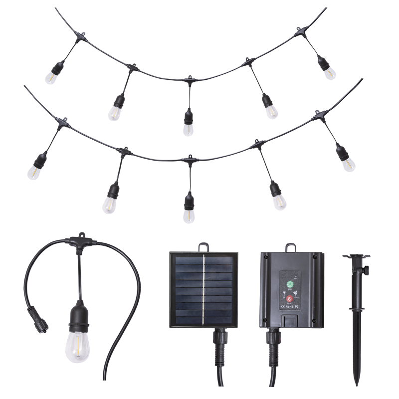 Solar Outdoor String Lights, IP65 (WSC009 SOLAR)