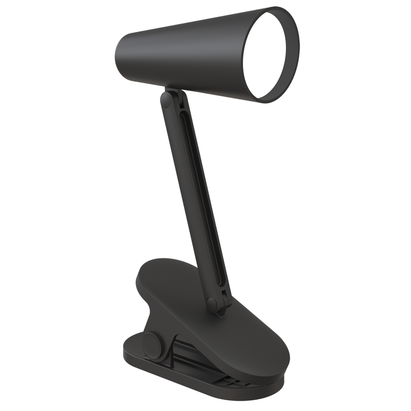 Rechargeable Mini LED Clip on Table Lamp with Touch Control Switch and Type-C USB Charging Cable (CL009 BLACK)