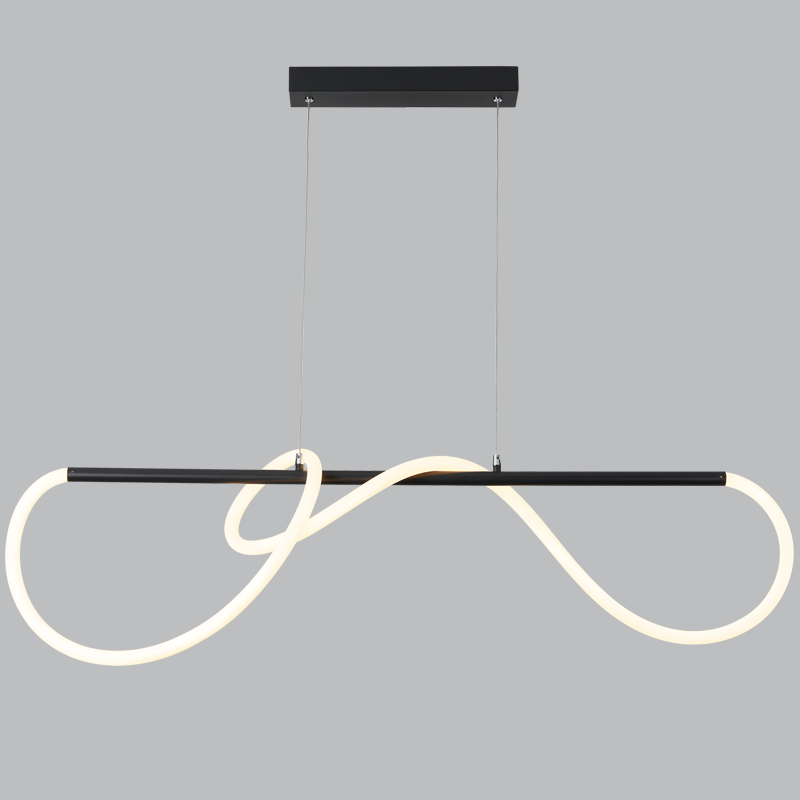 Matt Black Metal and Flexible LED Silicone Tubing Pendant (PEN816 MATT BLACK)