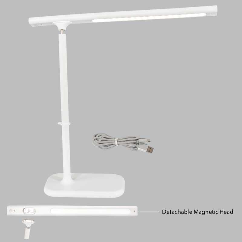 Rechargeable Multifunctional Magnetic LED Table Lamp with Touch Control and Type C USB Cable (TL687 WHITE)