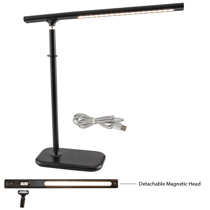 Rechargeable Multifunctional Magnetic LED Table Lamp with Touch Control and Type C USB Cable (TL686 BLACK)