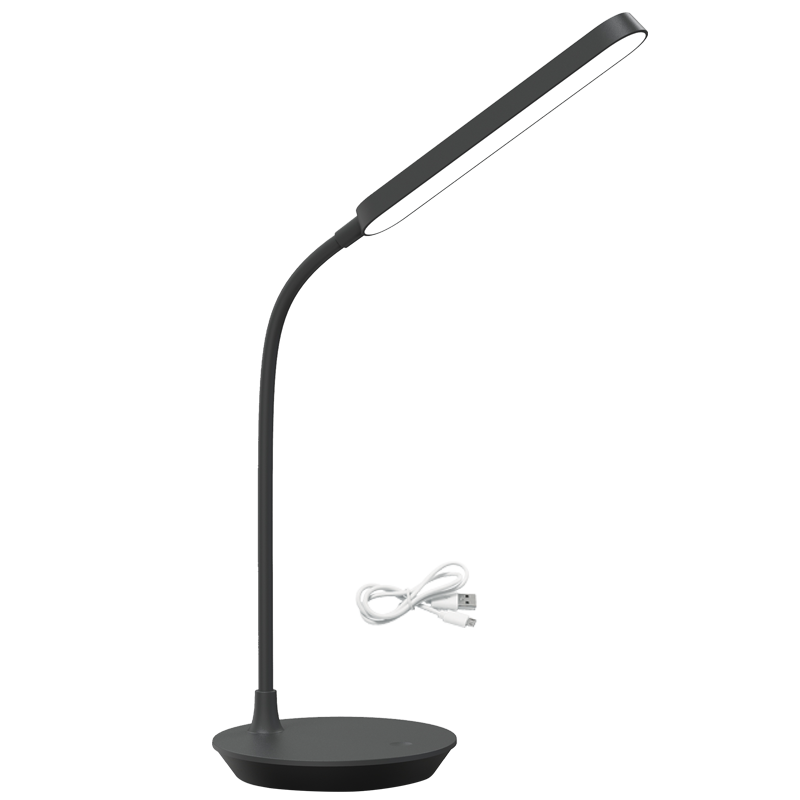 Rechargeable LED Table Lamp with Flexible Arm, Touch Control and Type C USB Cable (TL684 BLACK)