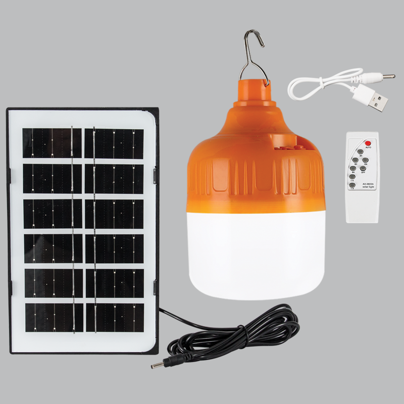 Portable Emergency Bulb with Aluminium Hook, Solar Panel, Remote Control and USB Cord (LS010 EMERGENCY)