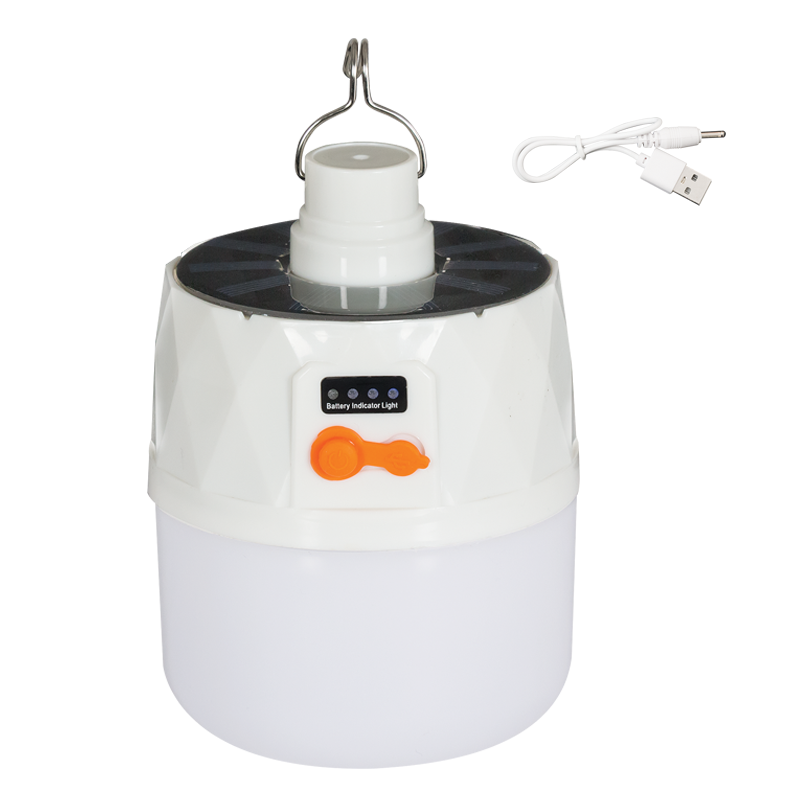 Portable, Emergency Solar Bulb with Aluminium Hook and USB Cable, IP44 (BULB LED 298)
