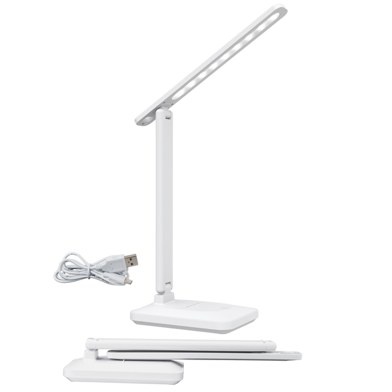 Multi-functional Rechargeable Folding Desk Lamp with Touch Switch and USB Cable (TL702 WHITE)