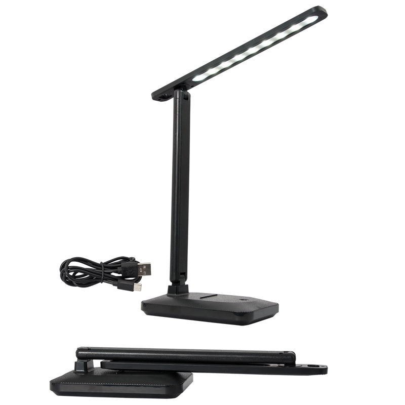 Multi-functional Rechargeable Folding Desk Lamp with Touch Switch and USB Cable (TL701 BLACK)