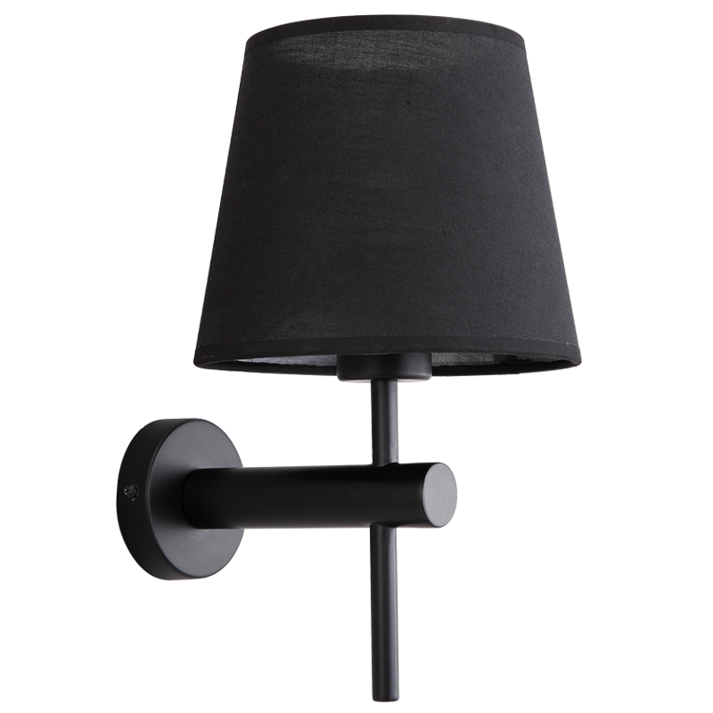 Metal Wall Bracket with Black Fabric Shade (WB275 BLACK)