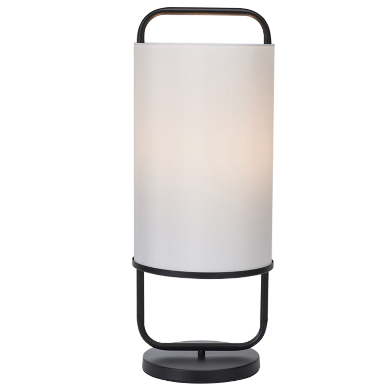 Metal Table Lamp with White Shade (TL681 BLACK)
