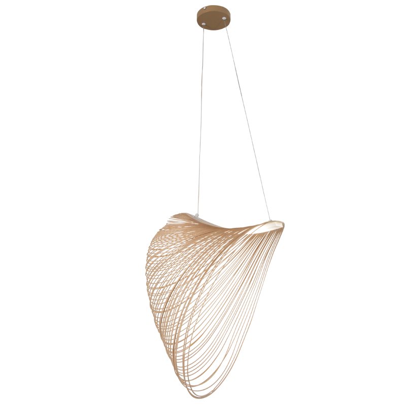 Metal, Acrylic and Wood Pendant (PEN836 NATURAL)