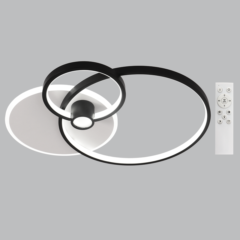 Metal, Acrylic and PVC Ceiling Fitting with 2.4G Dimmable Remote Control (CF277 BK/WH)