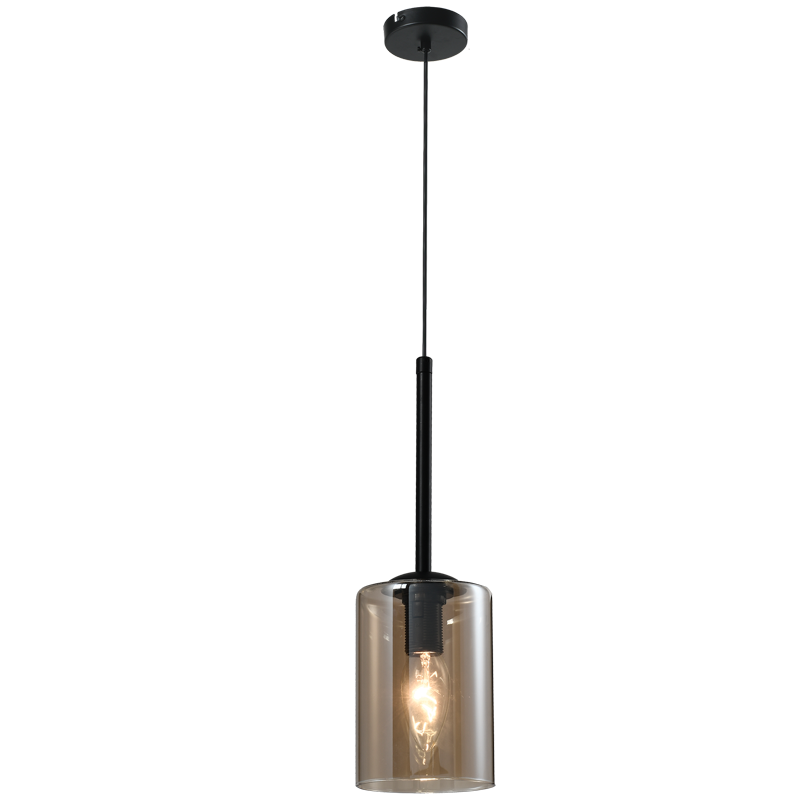 Metal Pendant with Amber Glass (PEN850/1 AMBER)