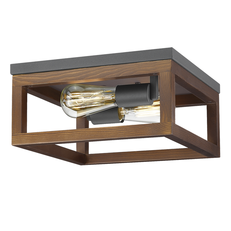 Metal and Wood Ceiling Fitting (CF441 BK/WOOD)