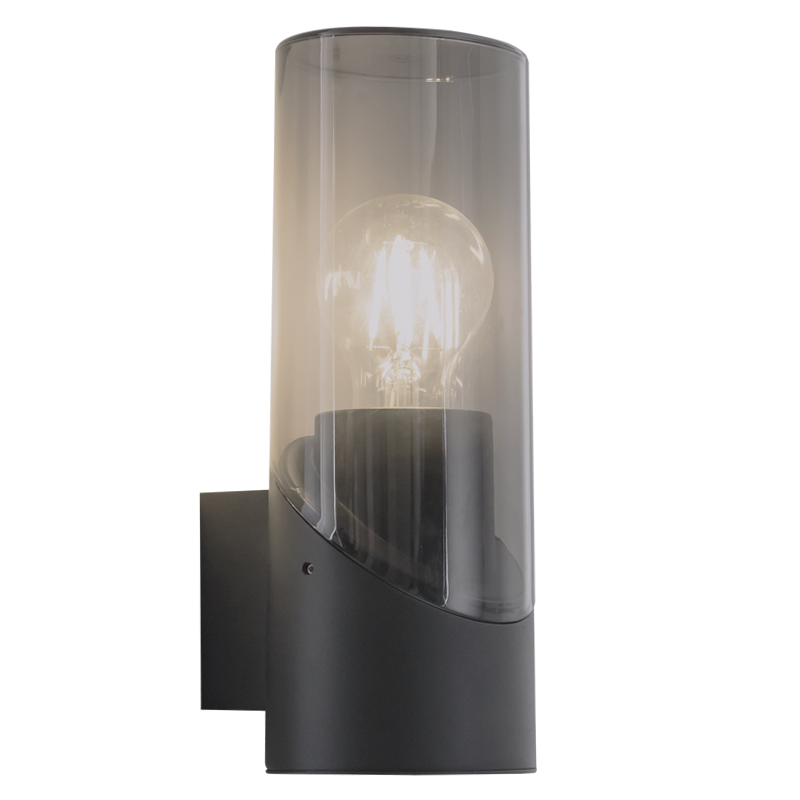 Aluminium Fitting with Smoke Colour Plastic Cover, IP44 (L545 BLACK)