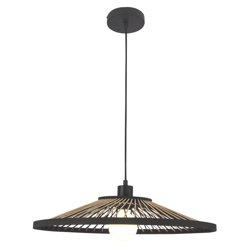 Metal and Bamboo Pendant (PEN835 BLACK)