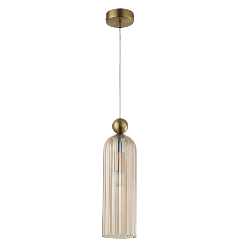 Metal Pendant with Cognac Colour Glass (PEN855 GOLD)