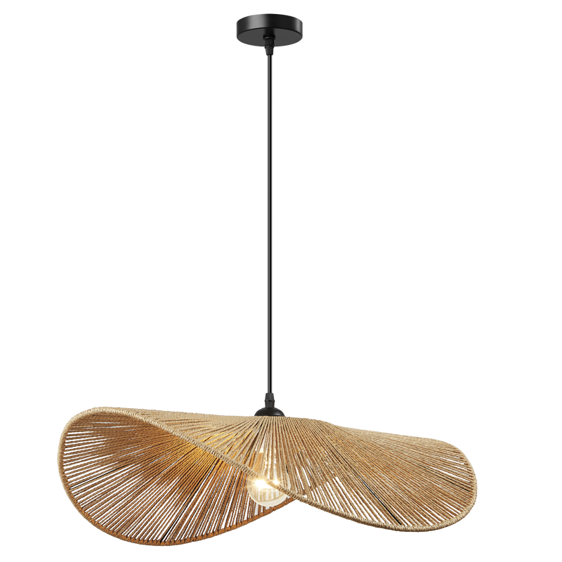 Metal and Paper String Pendant (PEN865 NATURAL)