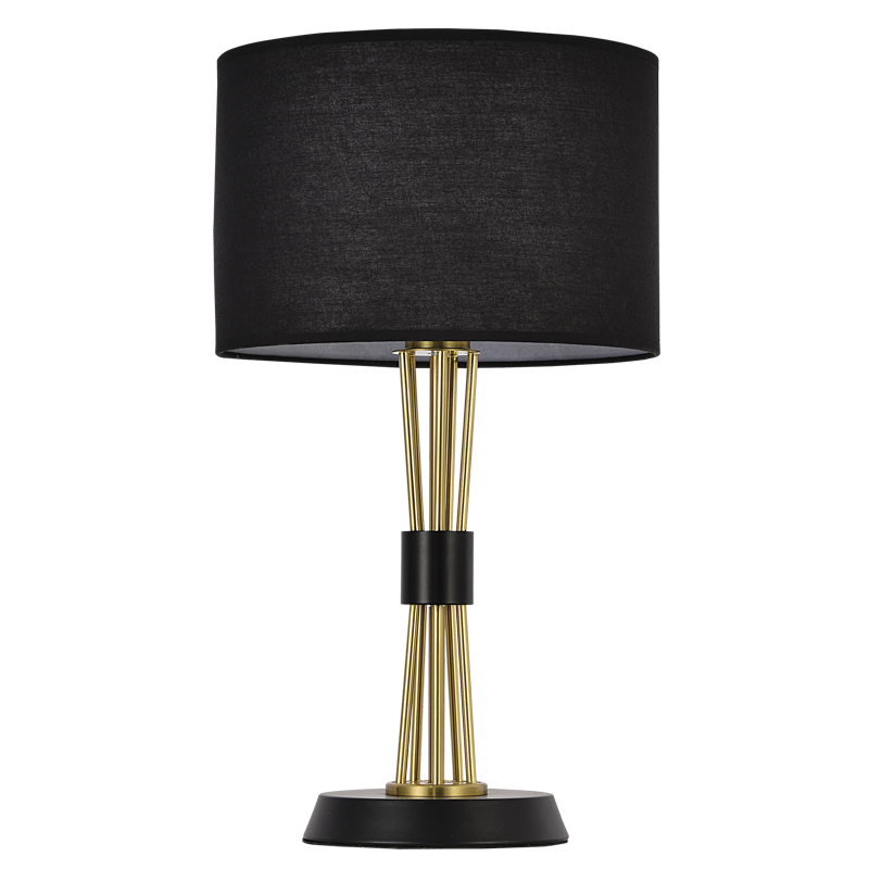 Metal Table Lamp with Black Fabric Shade (TL692 BLACK)