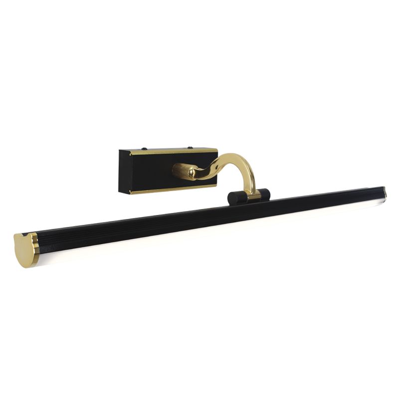 Aluminium and PC Picture Light, IP44 (WB412 BK/GOLD)
