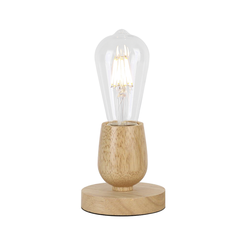 Metal and Light Wood Table Lamp (TL678 WOOD)