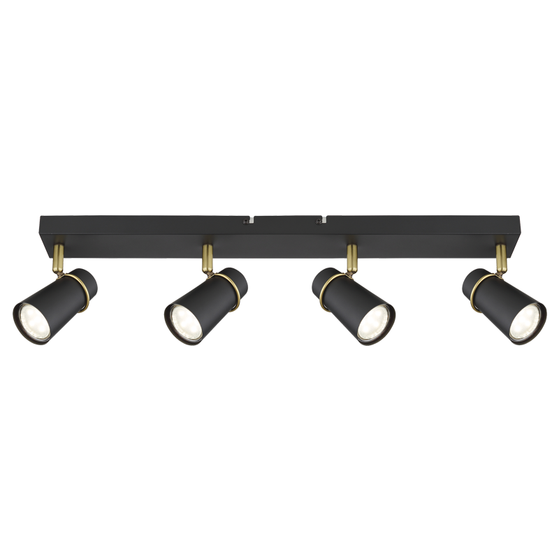 Black Spotlight with Antique Trim and Tapered Head (S411/4 BLACK)
