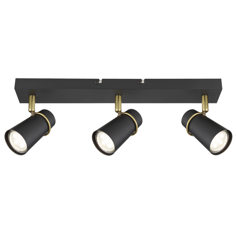 Black Spotlight with Antique Trim and Tapered Head (S411/3 BLACK)