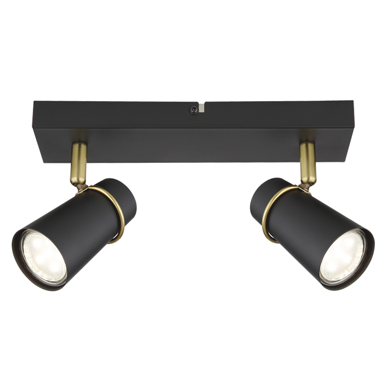 Black Spotlight with Antique Trim and Tapered Head (S411/2 BLACK)