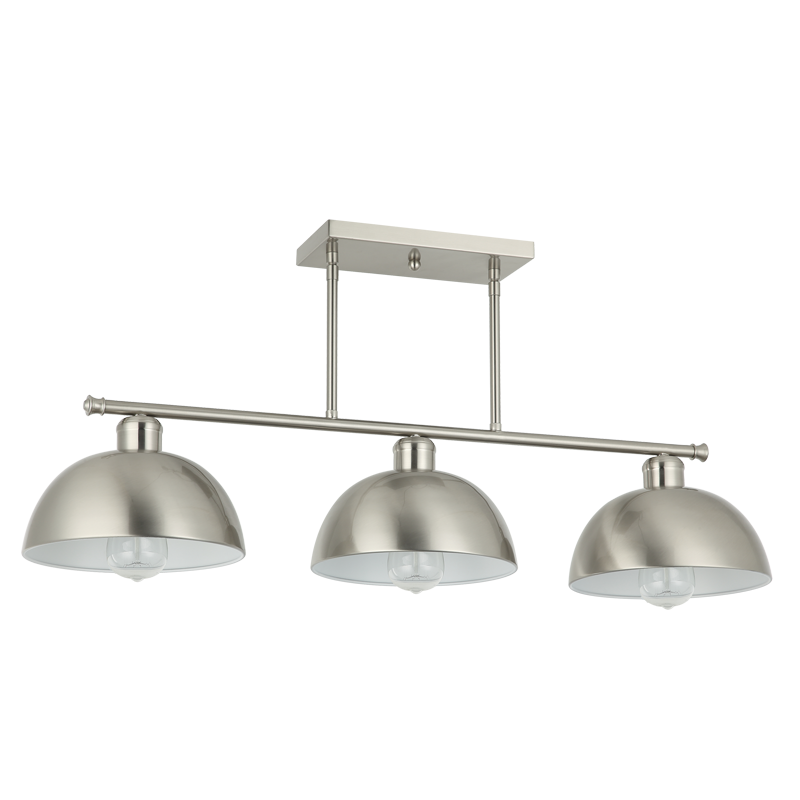 Satin Chrome Pendant with White Inner (PEN845/3 SATIN CHROME)