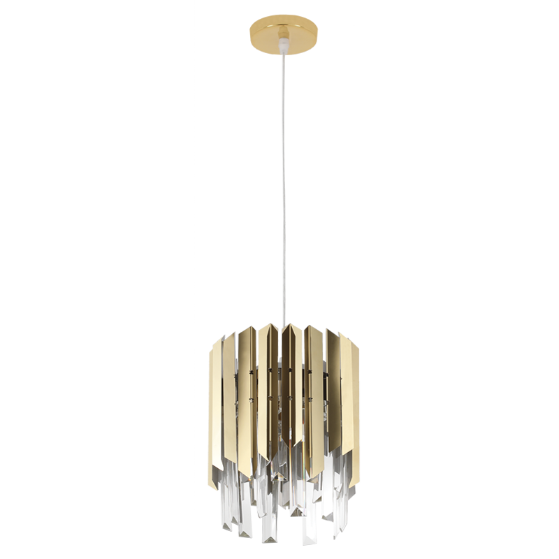 Stainless Steel and Crystal Pendant (PEN842 GOLD)