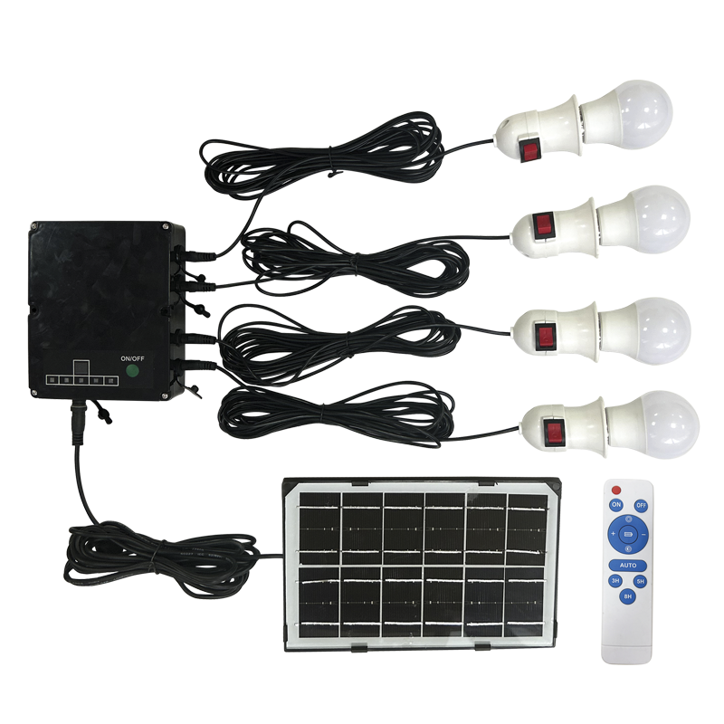 Outdoor Solar Kit with Solar Panel, LED Bulbs and Remote Control (LS033 SOLAR)