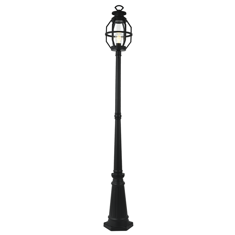 Aluminium and Clear Glass, IP44 (LFL039 BLACK)