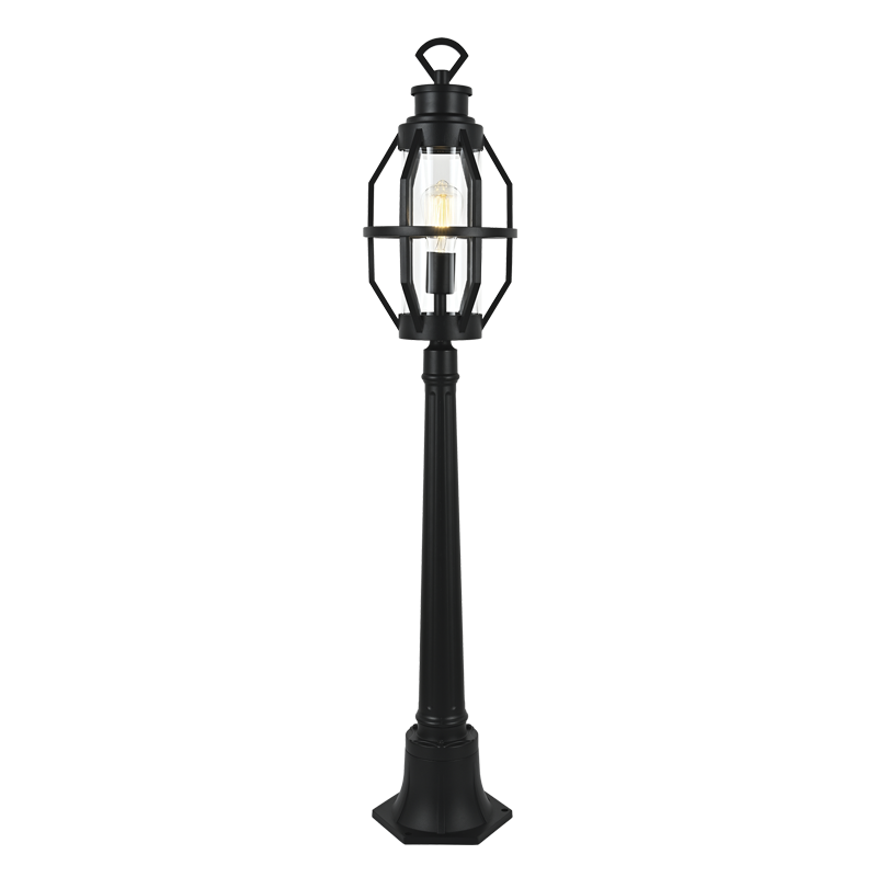 Aluminium and Clear Glass, IP44 (LFL038 BLACK)