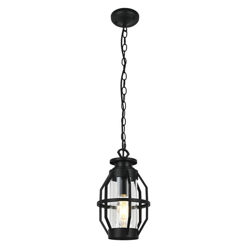 Aluminium and Clear Glass, Hanging, IP44 (L573 BLACK)