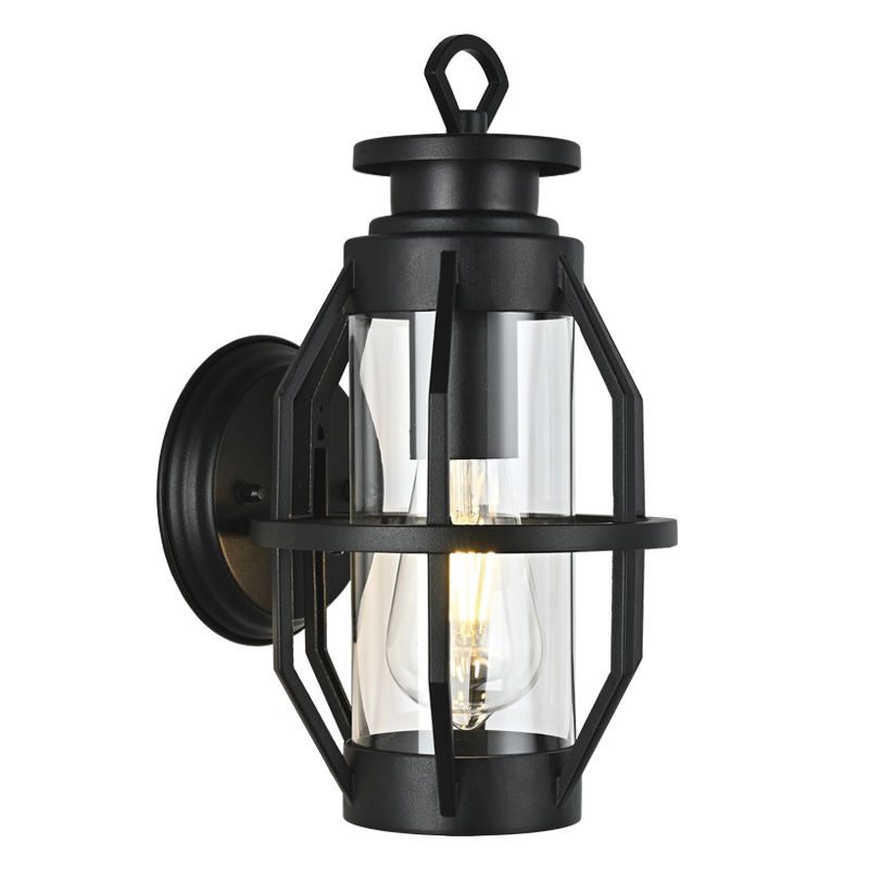 Aluminium and Clear Glass, IP44 (L571 BLACK)