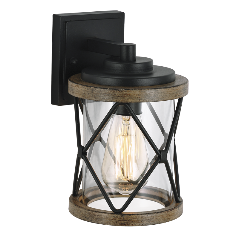 Aluminium and Clear Glass, IP44 (L576 BLACK)