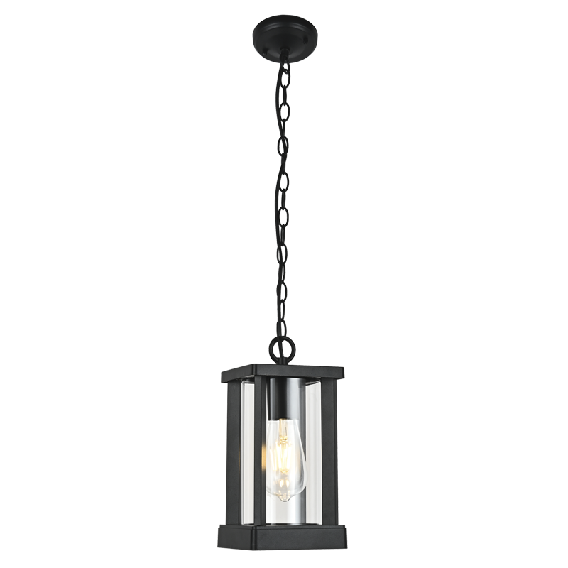 Aluminium and Clear Glass, Hanging, IP44 (L575 BLACK)