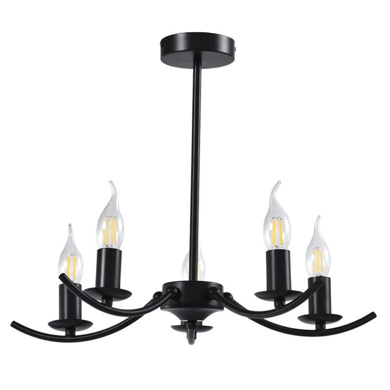 Metal Chandelier (CH395/5 BLACK)