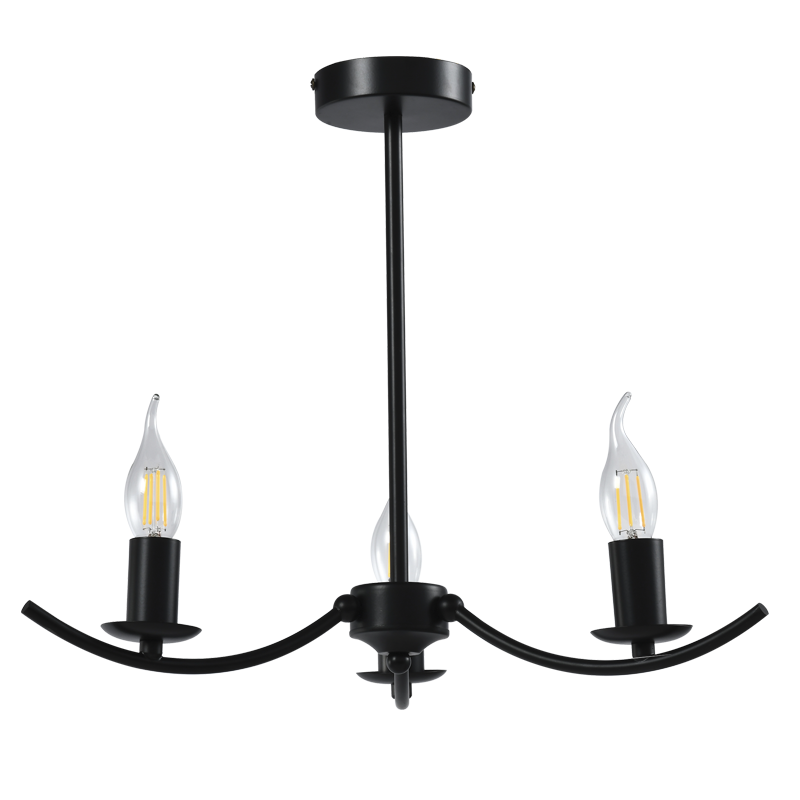 Metal Chandelier (CH395/3 BLACK)