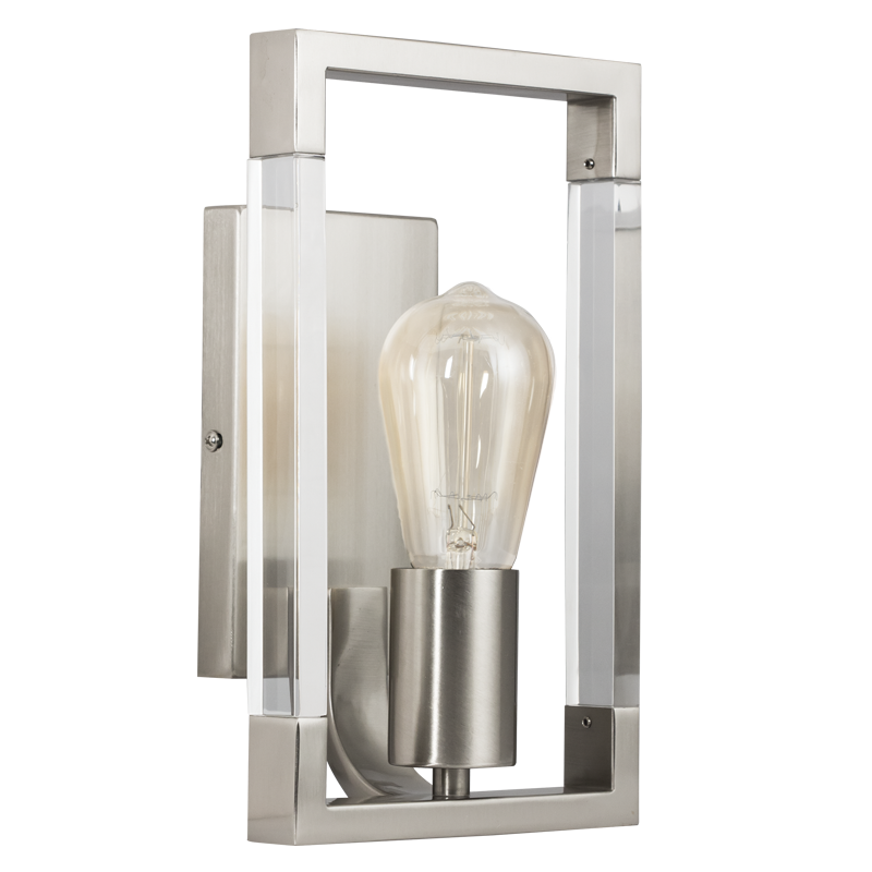 Satin Chrome and Acrylic Wall Bracket (WB396 SATIN)