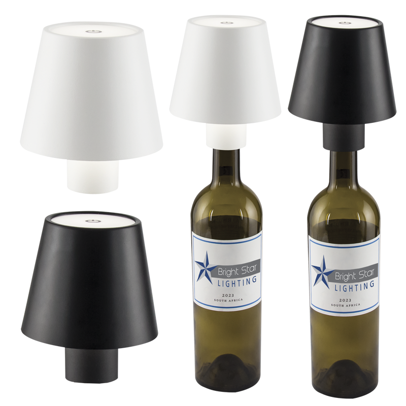 Rechargeable Lamp which fits onto an open wine bottle (TL038)