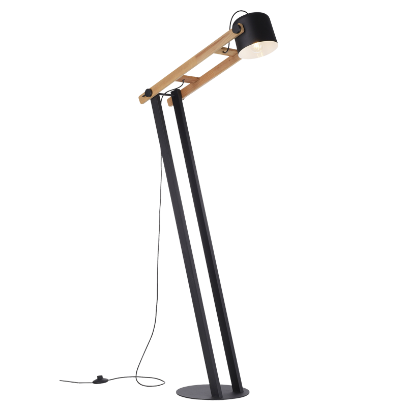 Metal and Wood Standing Lamp (SL414 BLACK)