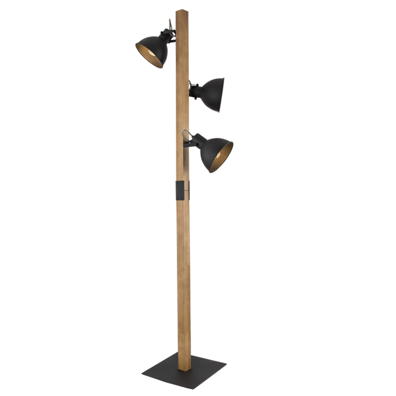 Metal and Wood Standing Lamp (SL413 BLACK)
