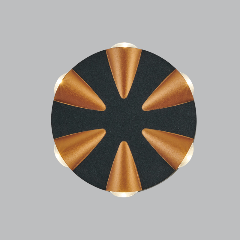 Die Cast Aluminium Wall Light, IP54 (L557 BLACK/GOLD)