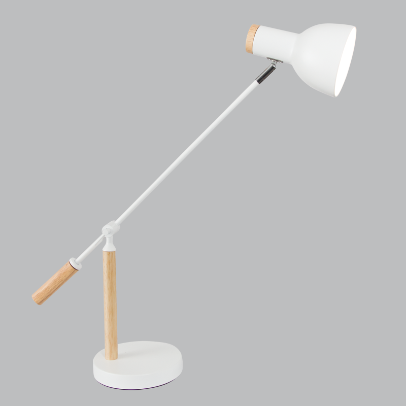 Metal and Wood Table Lamp, Adjustable Height, IP20 (TL669 WHITE)