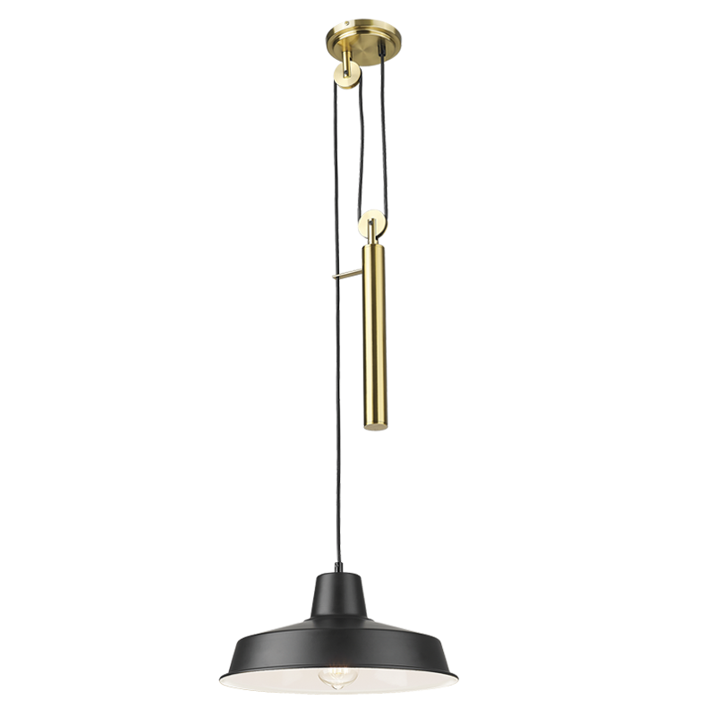 Metal Pendant with White Inner (PEN872 BRASS/BLACK)