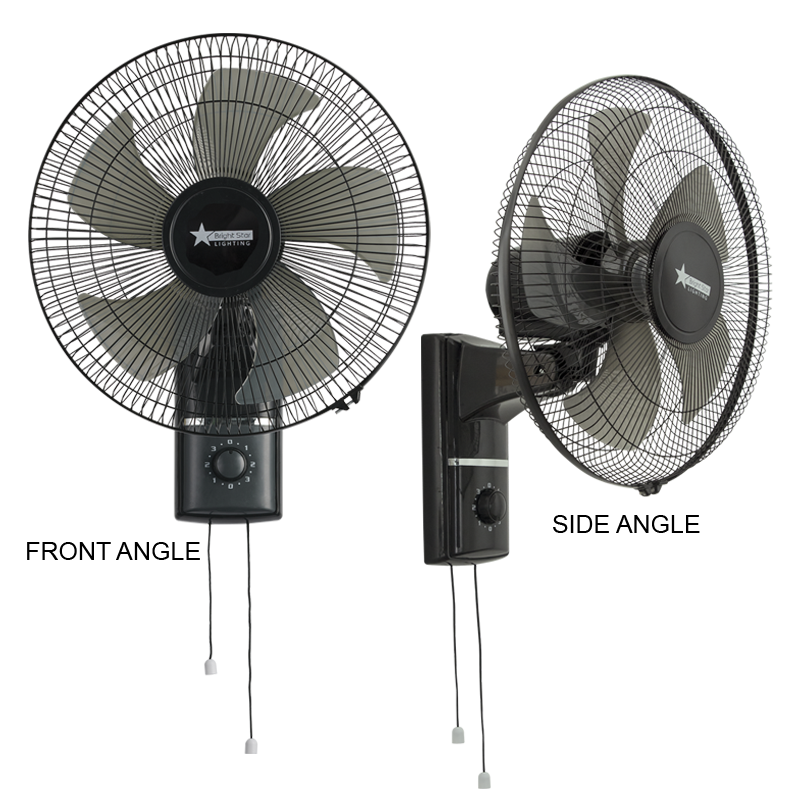 16” Wall Fan with Pull Switches (FAN025 BLACK)