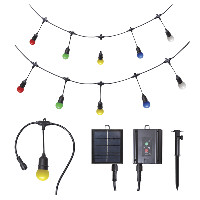 Solar Outdoor String Lights, IP65 (WSC010 MULTICOLOUR)
