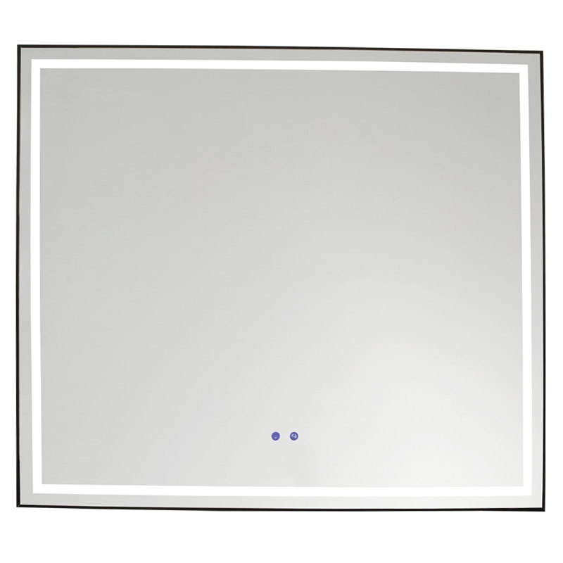 Mirror with a Black Aluminium Frame, Anti-Fog and On / Off Switch (ML065 LED)