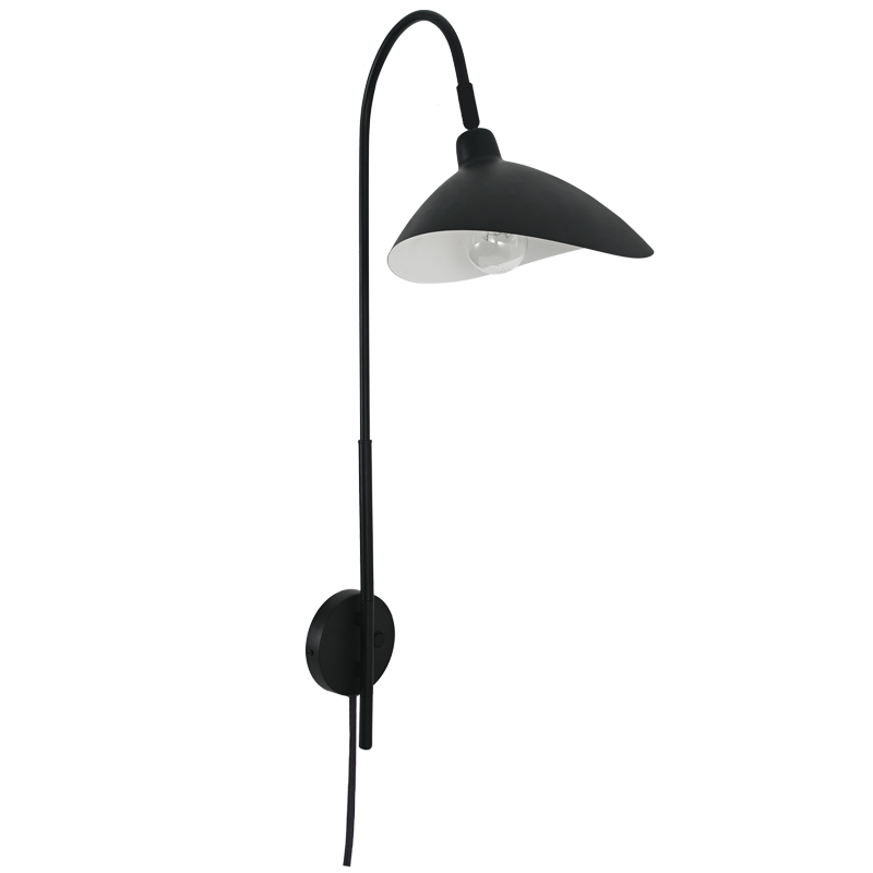 Metal Wall Fitting with on/off Switch (WB375 BLACK)