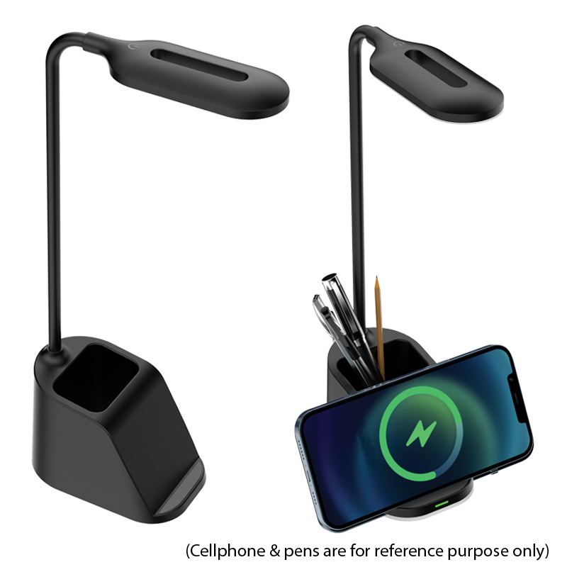 LED Table Lamp with Wireless Charging, Type C Charging Cable (TL824 BLACK)